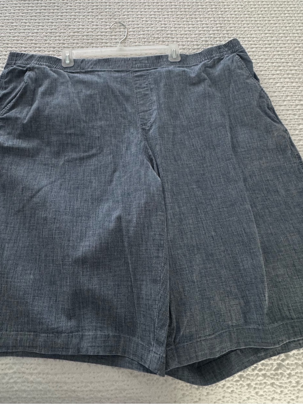 Lands' End Women's Flat Front Shorts in chambray